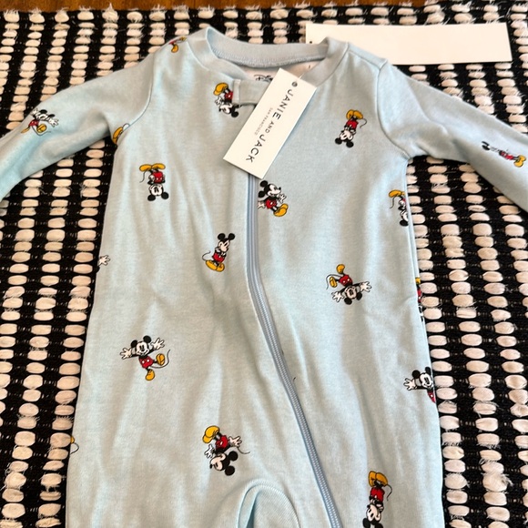JANIE and JACK X Disney BABY GOOD NIGHT FOOTED PAJAMAS MICKEY MOUSE - Picture 3 of 11
